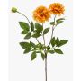 Fiore artificiale dalia NAXOS con fiori, giallo-arancio, 70 cm, Ø 10-11 cm