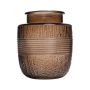 Vaso in vetro decorativo MARISELA con bordo ornamentale, marrone-trasparente, 18 cm, Ø15,5 cm