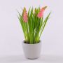Fiore artificiale, giacinto a grappolo NARMADA in vaso di cemento, rosa, 20cm