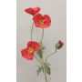 Ramo di papavero artificiale OXANDRINE, rosso, 60 cm, Ø 6 cm