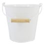 Secchio in zinco MAUREA con manico in legno di faggio, bianco, 19 cm, Ø 20 cm