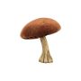Figurina decorativa a forma di fungo ARNAH, velluto, color ruggine, 10 cm