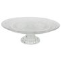 Piatto da torta in vetro ALVATIR con piedistallo, decorato, trasparente, 9,3 cm, Ø 29 cm