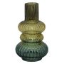 Vaso da tavolo in vetro SIGURD con scanalature, marrone-cognac-blu-trasparente, 25,2cm, Ø14,6cm
