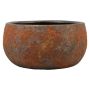 Ciotola per fiori in ceramica AROON con venature, marrone ruggine, 14 cm, Ø 29 cm