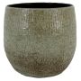 Vaso vintage in ceramica OXYON a righe, screziato, verde, 36cm, Ø39cm