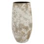 Vaso da fiori in ceramica AROON con venature, bianco antico, 50 cm, Ø 26 cm