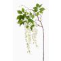 Fiore artificiale grande, ramo di glicine NISSRINE con fiori, bianco, 145cm