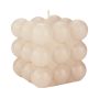 Candela decorativa a bolle MARAVILLA, crema, 8,5x8,5x8,5cm - Made in Germany