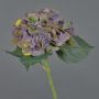 Fiore artificiale ortensia FUXIANG, viola antico-giallo-verde, 50 cm, Ø 16 cm
