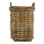 Cesto quadrato in rattan BENIGNO con manici, marrone, 30x30x52 cm
