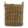 Cesto quadrato in rattan BENIGNO con manici, marrone, 44x44x59 cm