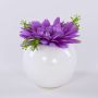 Gerbera in velluto IMINA in vaso di ceramica, viola, 12 cm, Ø 15 cm