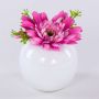 Gerbera in velluto IMINA in vaso di ceramica, rosa-lilla, 12 cm, Ø 15 cm