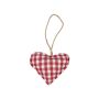 Decorazione a forma di cuore FANNAR in cotone, a quadri, rosso-bianco, Ø 10 cm