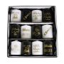 Candele di Capodanno OVILA, 12 pezzi, nero-bianco-oro, 8cm, Ø6cm - Made in Germany