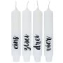 Candela a bastoncino con scritta KELANI, Avvento, 4 candele, 4 scritte, colorata, 16,5 cm, Ø 2,8 cm, 6 ore