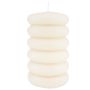Candela a cono MONISHA con scanalature trasversali, color crema, 15cm, Ø9cm, 69 ore - Prodotto in Germania