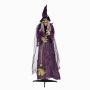 Figura decorativa di Halloween strega FERDERRA con funzione di movimento e suono, scopa, LED, 175 cm