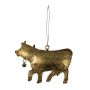 Ciondolo decorativo a forma di mucca VALDIMAR in metallo, dorato, 16x11 cm