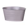 Vaso ovale MICOLATO con scanalature, zinco, grigio, 19x13,5x10cm