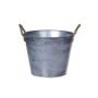 Vaso rotondo BIMETO con manici, zinco, argento, 18,5 cm, Ø 22,5 cm