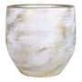 Vaso da piante in ceramica AETIOS, colore sfumato, bianco-oro, 24cm, Ø24cm