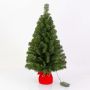 Albero di Natale artificiale WARSCHAU, sacco di iuta rosso, LED, 90 cm, Ø 50 cm