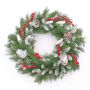 Corona di abete di plastica MARLIES, zona trasversale, difficile infiammare, neve, Ø55cm