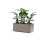 Fioriera rettangolare NASTASJA in plastica riciclata, con serbatoio d'acqua, rotelle, color taupe, 99,5x39,5x38cm, 102L