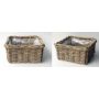 Cesto quadrato per fiori RULANA in rattan, marrone, 30x30x15 cm