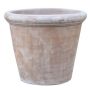 Vaso da fiori in terracotta VIRELY, realizzato a mano, patinato, marrone, 41 cm, Ø 46 cm