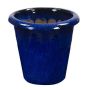 Vaso da fiori in terracotta ELVORN, smaltato, sfumatura, blu, 44 cm, Ø 47 cm