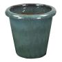 Vaso da fiori in terracotta ELVORN, smaltato, sfumatura, azzurro, 44 cm, Ø 47 cm