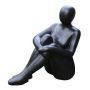 Statua da giardino "Donna" VUNKY in terrazzo rinforzato con fibre, nero, 53x27,5x56,5 cm