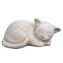 Statua di gatto SERIVA in terracotta, sdraiato, fatto a mano, patinato, beige, 29x16x13 cm