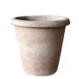 Vaso da fiori in terracotta ELVORN, realizzato a mano, patinato, marrone, 40 cm, Ø 42 cm
