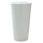 Vaso da fiori alto e rotondo THERESITA in plastica, con inserto, set per l'irrigazione, bianco, 61,5 cm, Ø 33 cm