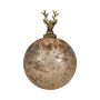 Pallina di Natale NUMI in vetro, cervo, oro anticato, Ø 12 cm