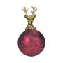 Pallina di Natale NUMI in vetro, cervo, rosso anticato, Ø 8 cm