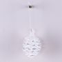 Ciondolo acrilico di pigna di abete CATHARINA, glitter, bianco-argento, 9cm, Ø7cm