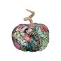 Zucca decorativa AKUNA in cotone, realizzata a mano, con motivo pavone, multicolore, Ø 13 cm