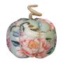 Zucca decorativa AKUNA in cotone, realizzata a mano, con motivo farfalla e uccellino, colorata, Ø 18 cm