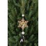Ciondolo acrilico di fiore di ghiaccio ZERA, goccia, glitter, verde-oro, 16cm, Ø6cm