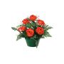 Composizione floreale artificiale con rosa cavolo, gipsofila VLADIS, vaso decorativo, arancione-crema, 25 cm, Ø 23 cm