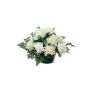 Composizione floreale artificiale con crisantemi e gypsophila YASAR, vaso decorativo, color crema, 25cm, Ø30cm