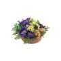 Composizione floreale artificiale con anemoni e astilbe IGNATIO su vassoio, viola-giallo, 17 cm, Ø 28 cm