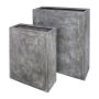 Divisorio SUDE, utilizzabile anche come supporto per la fioriera da appoggio, 2 pezzi, fibra di vetro, grigio, 60,5x22,5x72 cm, 80,5x30,5x93 cm