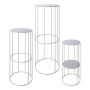 Tavolino porta fiori in metallo VAHDINA, 3 pezzi, grigio, 21x45 cm, 24x57 cm, 28x70 cm