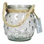 Vaso da tavolo a forma di sfera NAKIS in vetro, a pois, con cordoncino, trasparente, 12,5 cm, Ø 12 cm